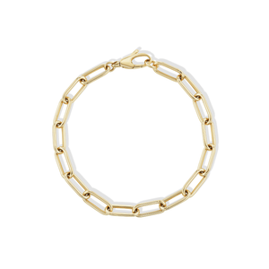 14k gold solid link bracelet