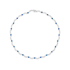 Scalloped Sapphire Tennis Necklace