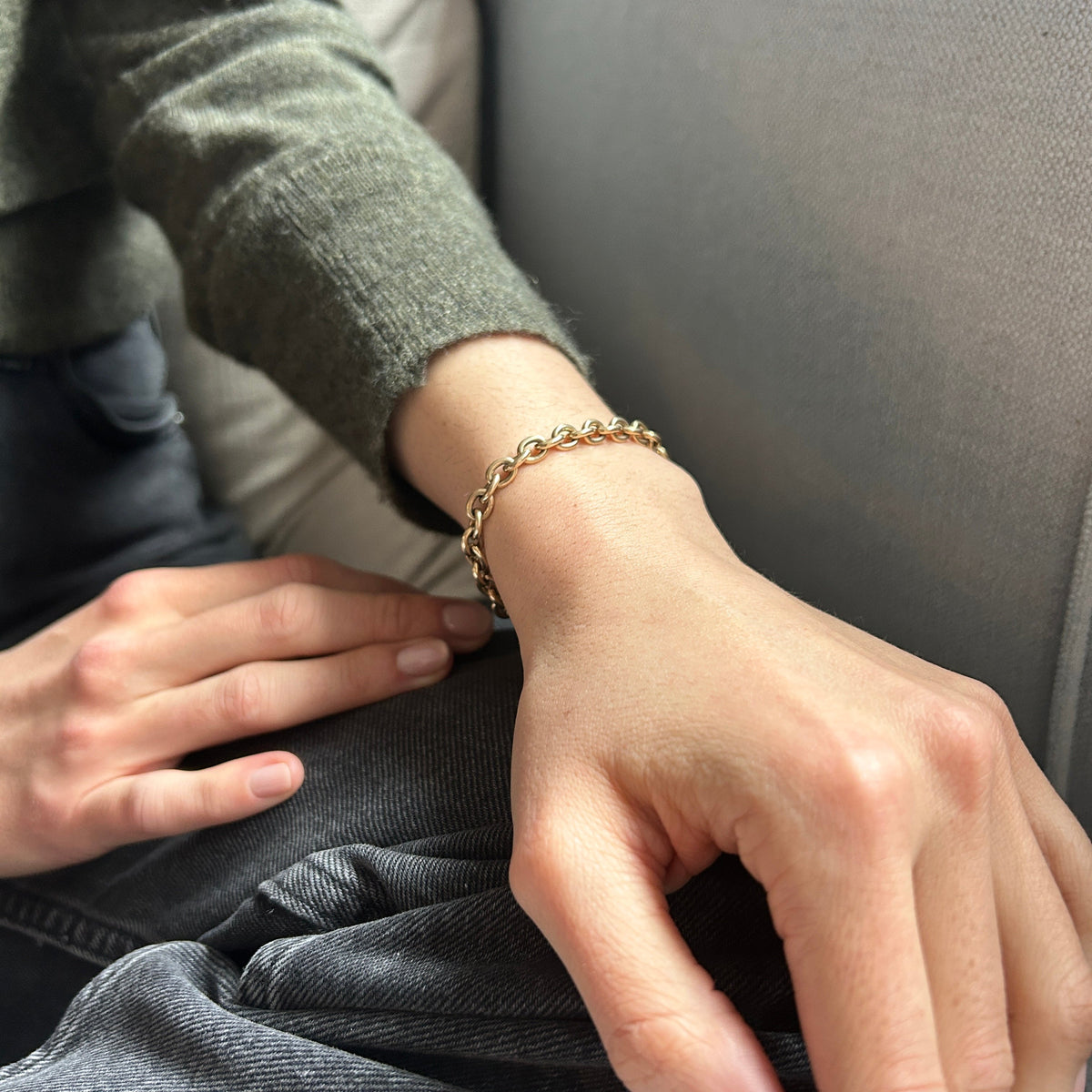 SOLD Vintage 14k Solid Gold Link Bracelet