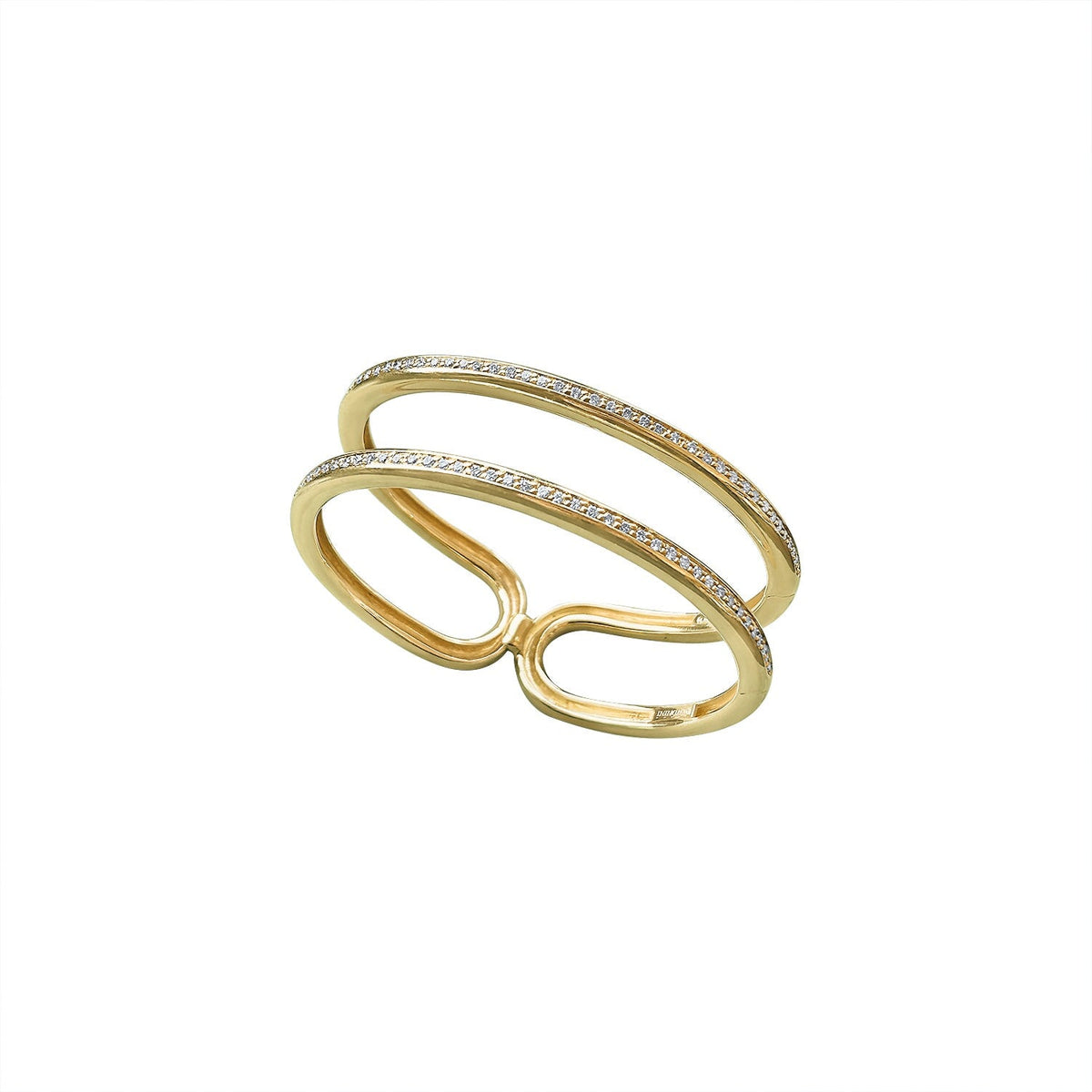 SOLD Vintage Hinged Double Cuff w/ Diamonds