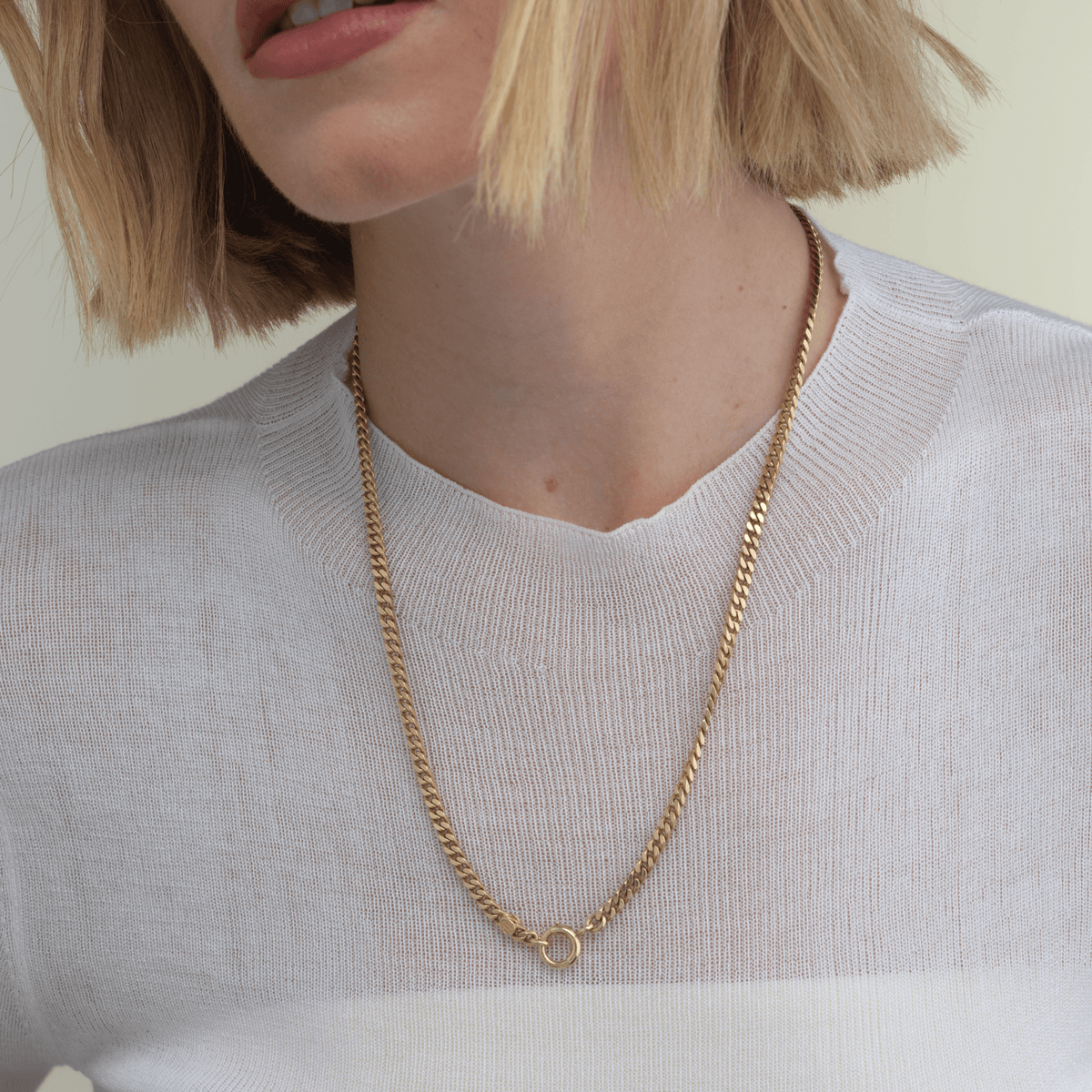 Vintage Watch Fob Curb Chain with Curved S Bar