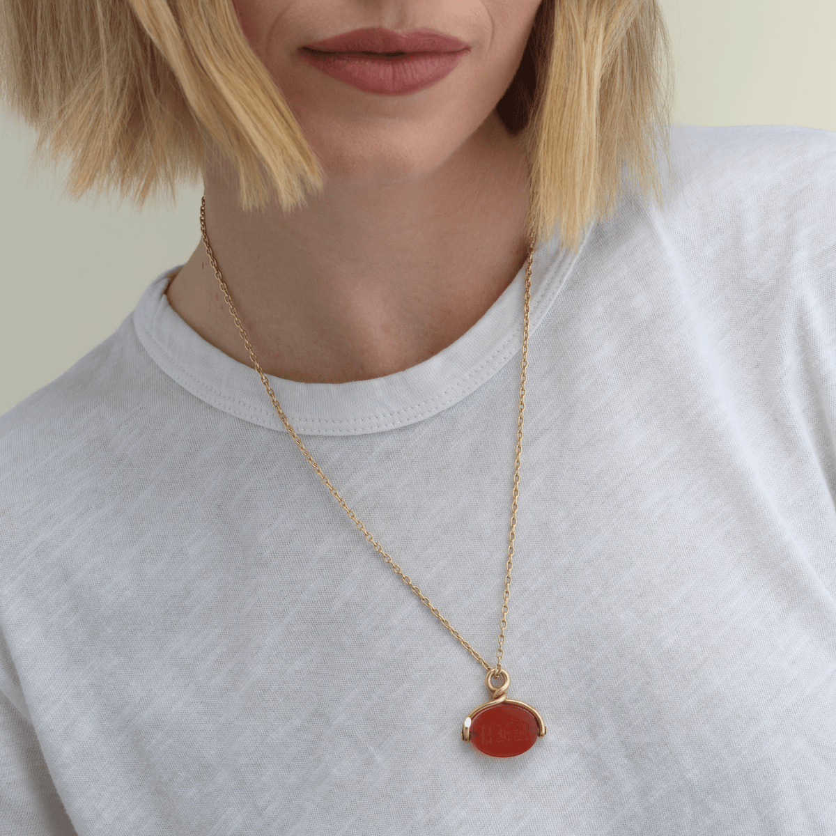 Vintage Agate Monogram Charm