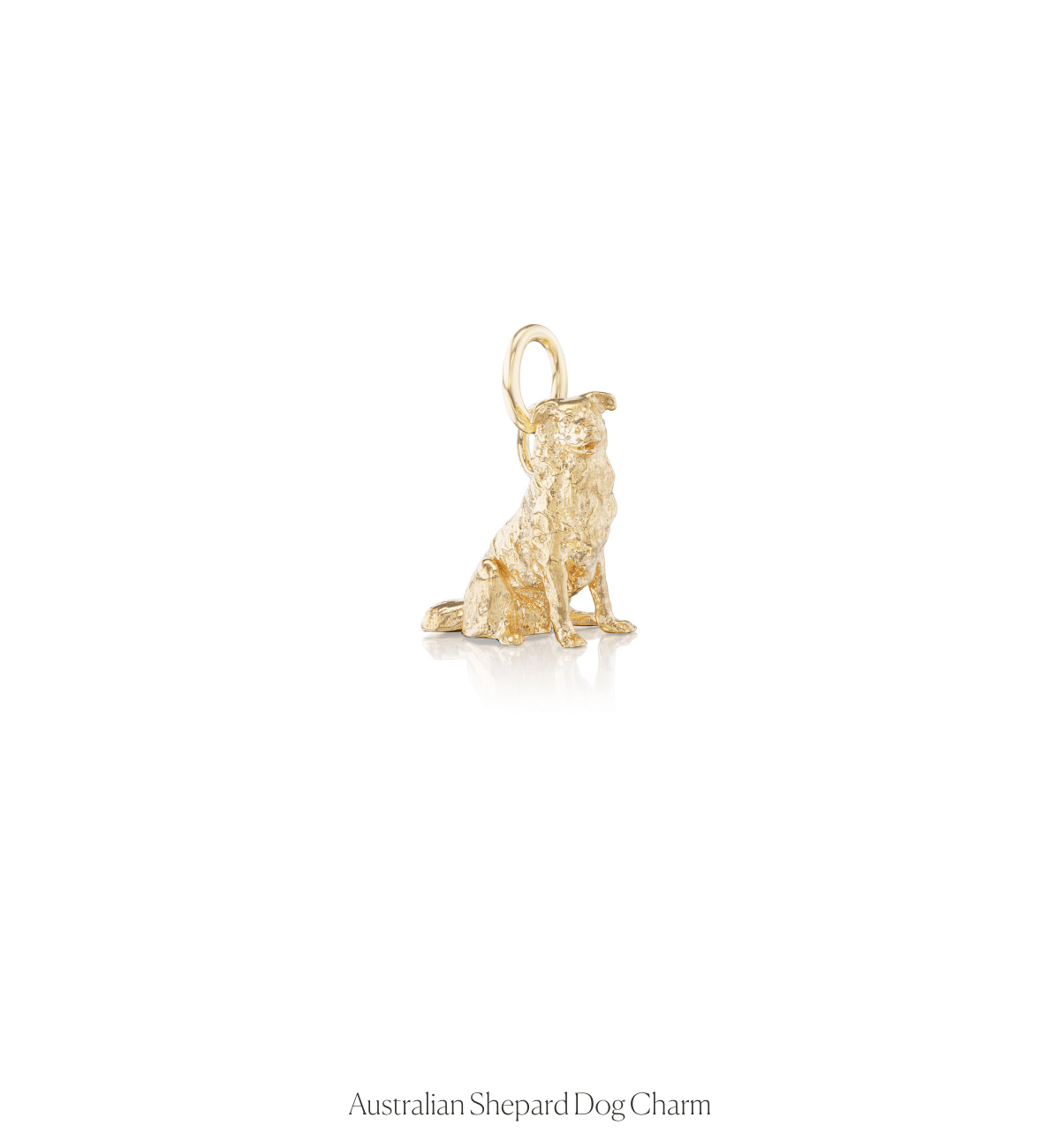 14k solid gold Australian Shepard dog charm