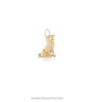 14k solid gold Australian Shepard dog charm