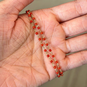 14k gold coral beaded necklace