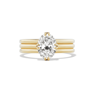 14k gold triple band design engagement ring