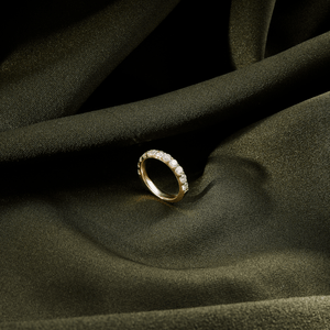 14k gold half eternity diamond ring