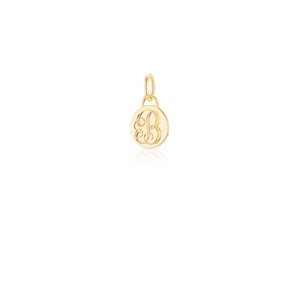 Hand engraved B initial on the Classic Circle Charm