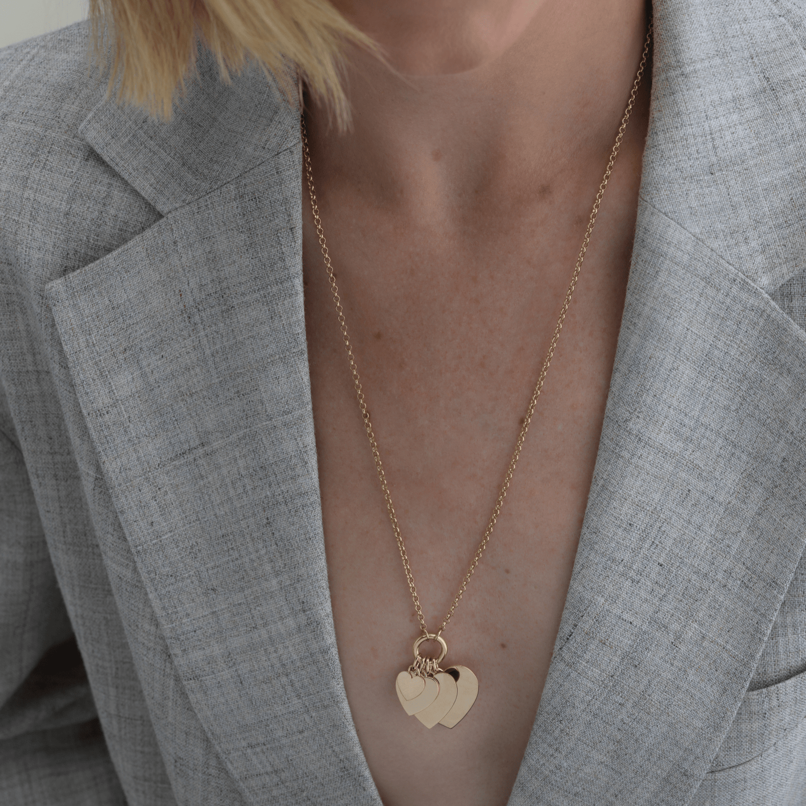 14k solid gold engravable heart charm