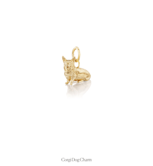 14k solid gold Corgi dog charm