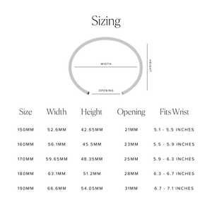 Cuff bracelet sizing chart