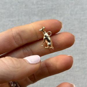 14k solid gold custom dog charm