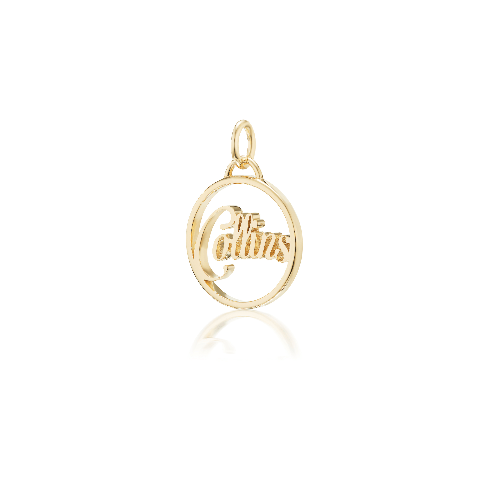 14k solid gold custom name charm