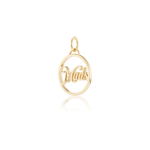 14k solid gold custom name charm