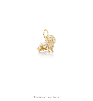 14k solid gold Dachshund dog charm