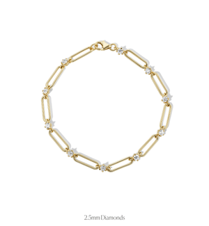 14k gold chain 2.5mm diamond bracelets