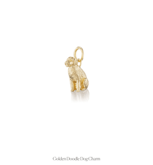 14k solid gold Golden Doodle dog charm