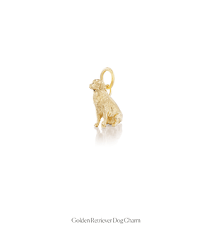 14k solid gold Golden Retriever dog charm