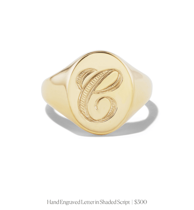 HERITAGE SIGNET RING - WHITE GOLD/CLEAR