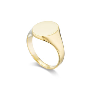 14k solid gold engravable signet ring