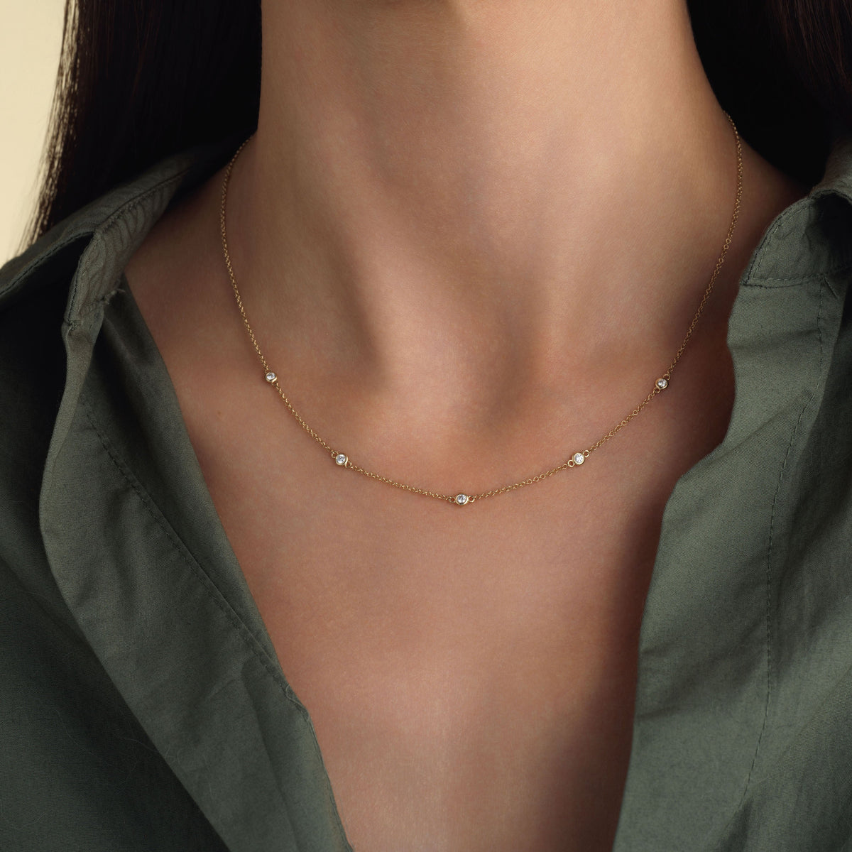 In Line Diamond Necklace