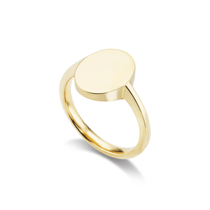 14k solid gold engravable signet ring