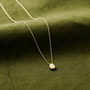 14k solid gold pebble necklace