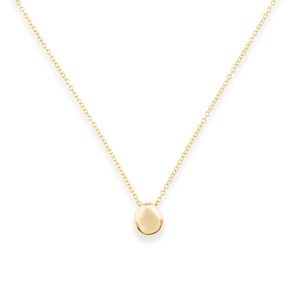 14k solid gold pebble necklace