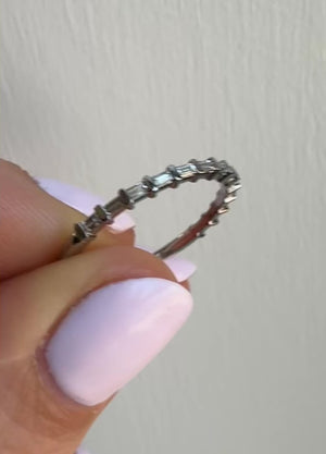 SOLD Vintage White Gold Baguette Diamond Band — Archive Sale