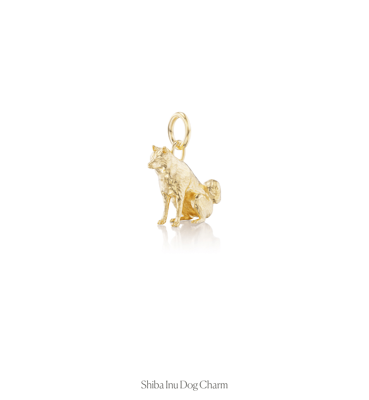 14k solid gold Shiba Inu dog charm