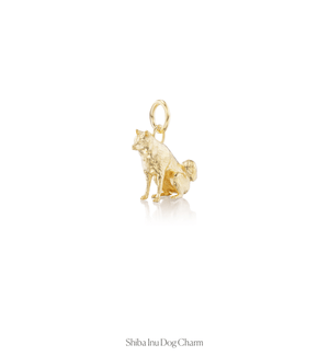 14k solid gold Shiba Inu dog charm