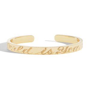 14k solid gold engravable cuff bracelet