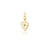 14k gold shield shaped charm with a star set gemstone in the middle