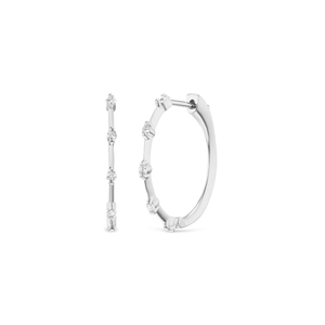 14l white gold hoops with diamonds