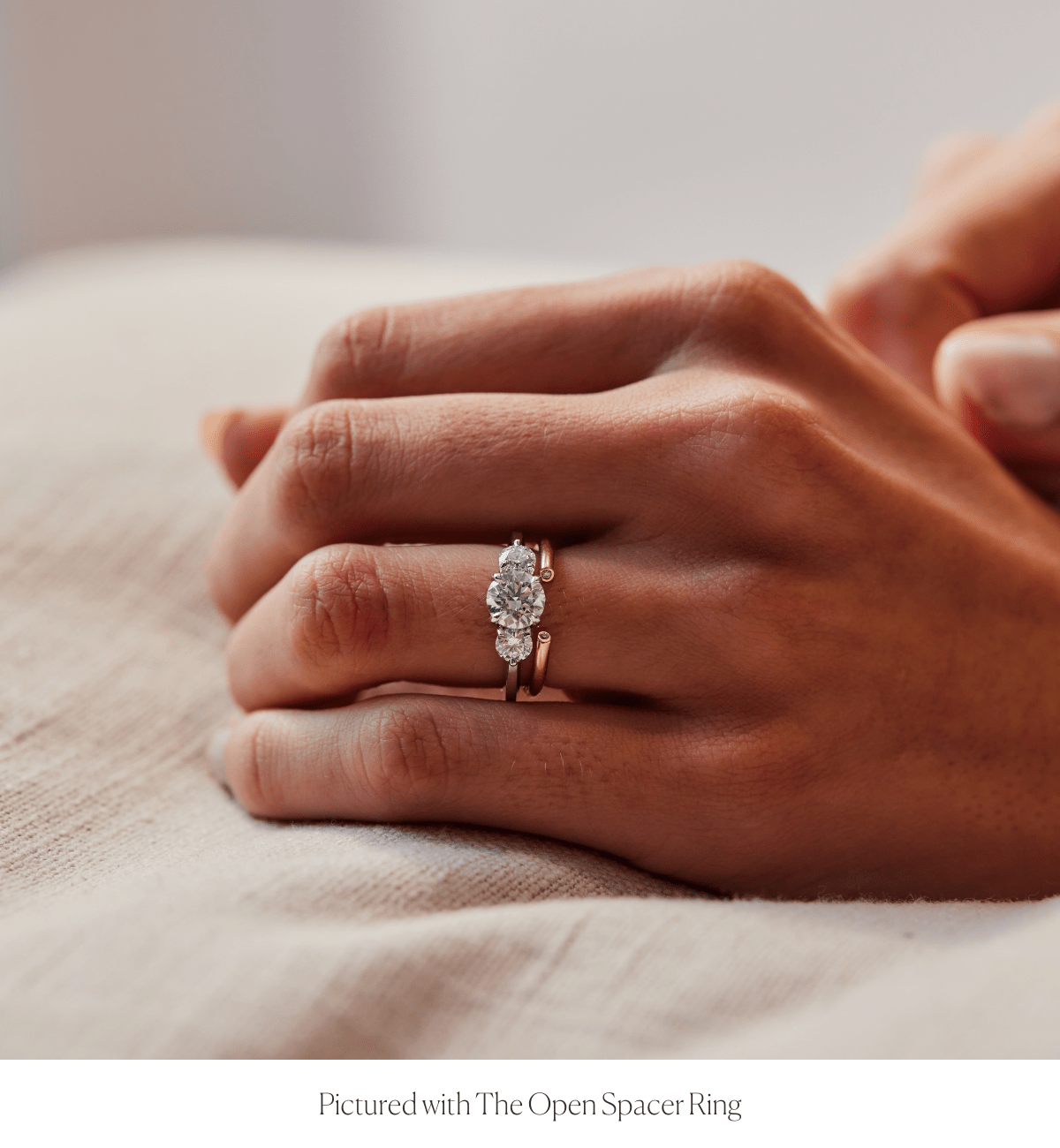 Three Stone Ring Wedding Band Three Stone Baguette Side Stone