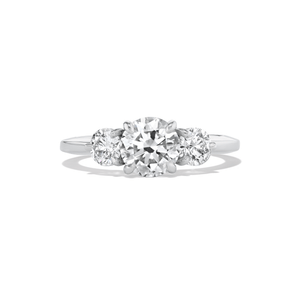 14k white gold three stone diamond engagement ring