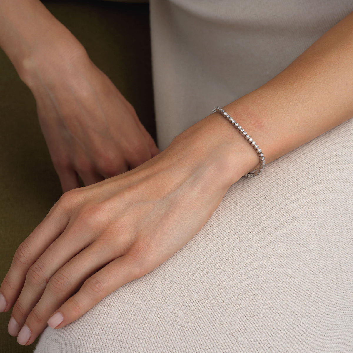 SOLD Vintage Milgrain Hexagon Bezel Set Diamond Tennis Bracelet