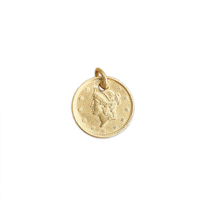 Vintage 1854 $1 Coin Charm by Fewer Finer