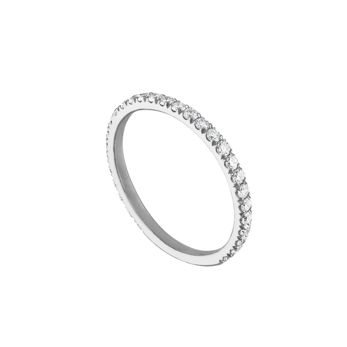 SOLD Vintage White Gold Three-Fourths Eternity Band
