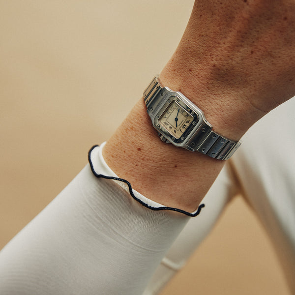 SOLD Vintage Cartier Santos Galbée 24mm Steel Watch Fewer Finer