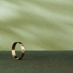 leaf printed gold ring
