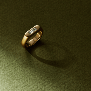 14k gold double signet ring