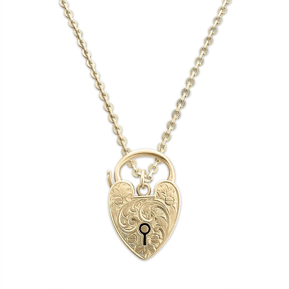 SOLD Vintage Engraved Padlock Charm