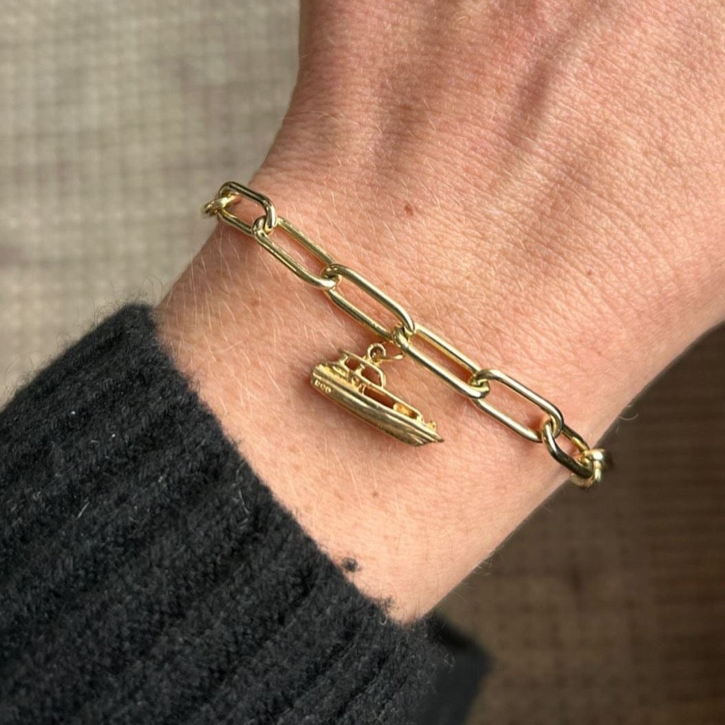 vintage gold yacht charm