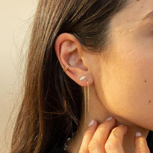 14k gold leaf stud earring 