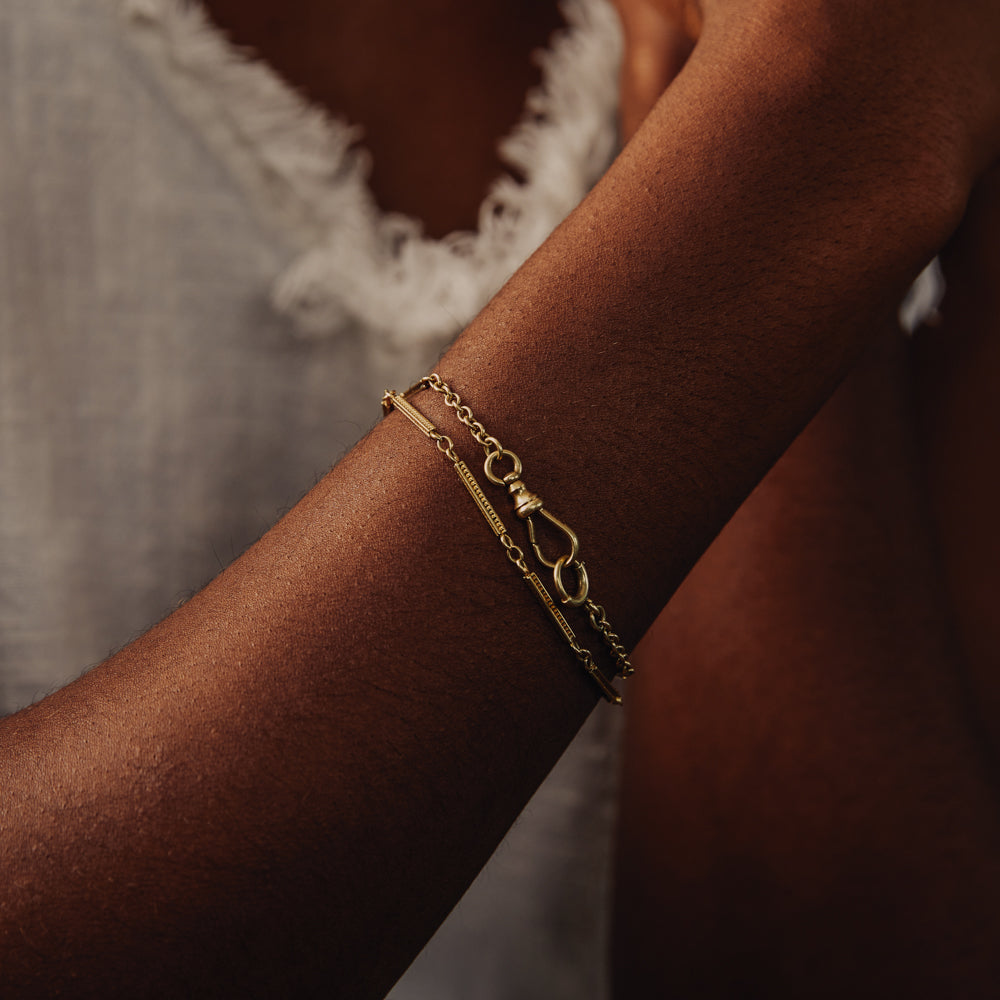 Vintage Double Wrap Bar Bracelet by Fewer Finer