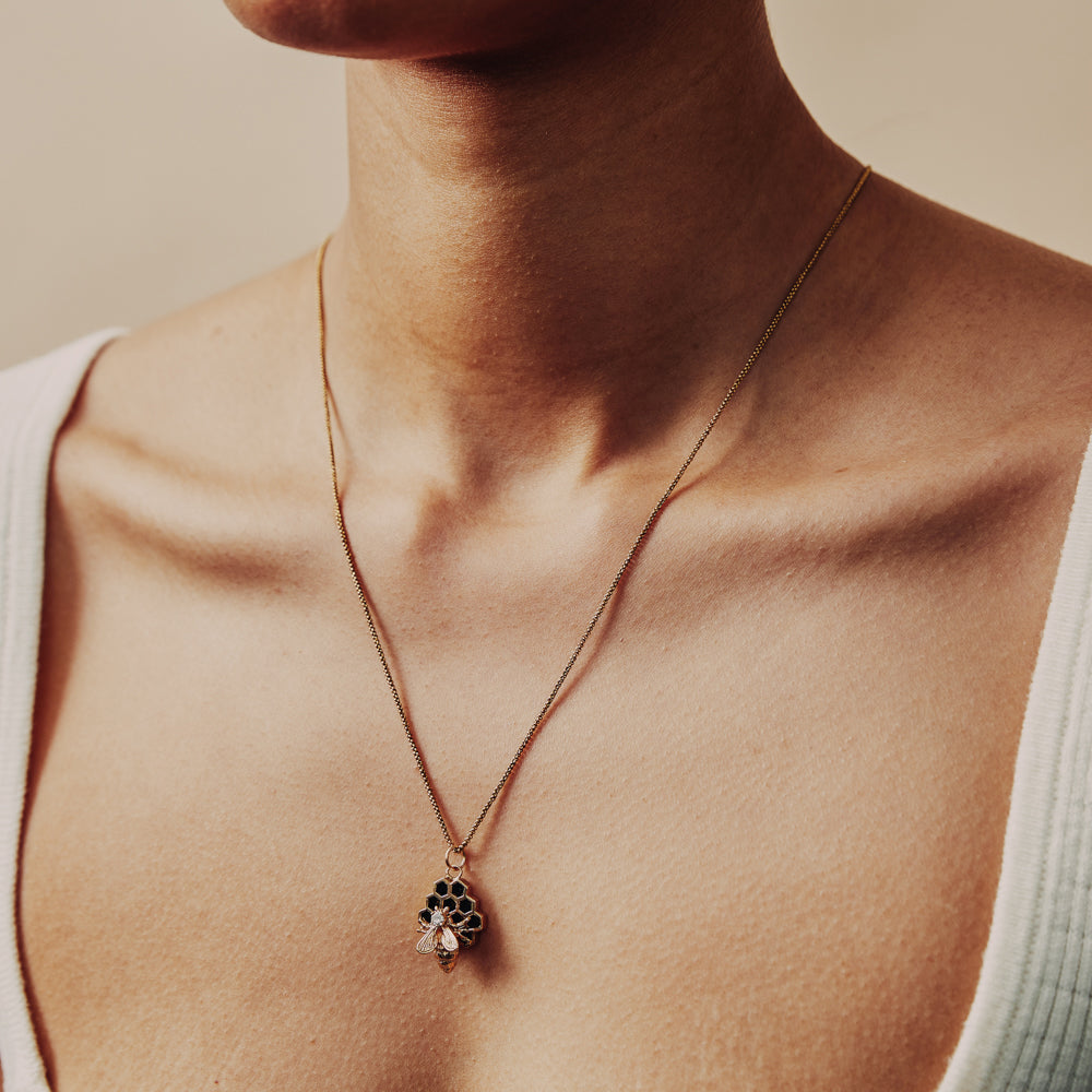 Vintage Bee Hive Charm by Fewer Finer  Edit alt text