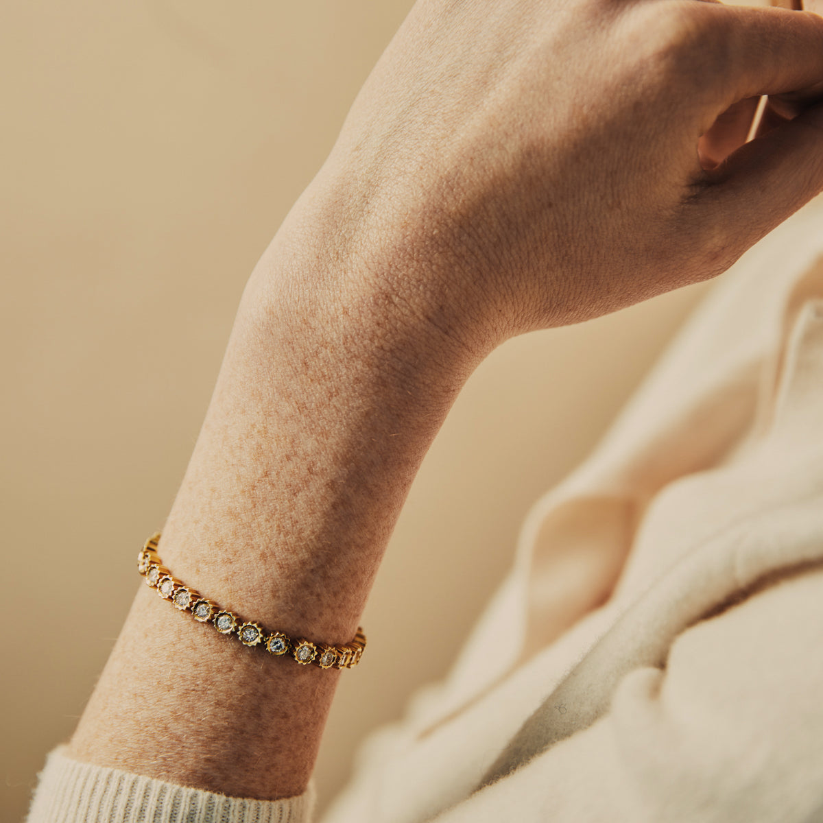  Flower Diamond Tennis Bracelet by Fewer Finer