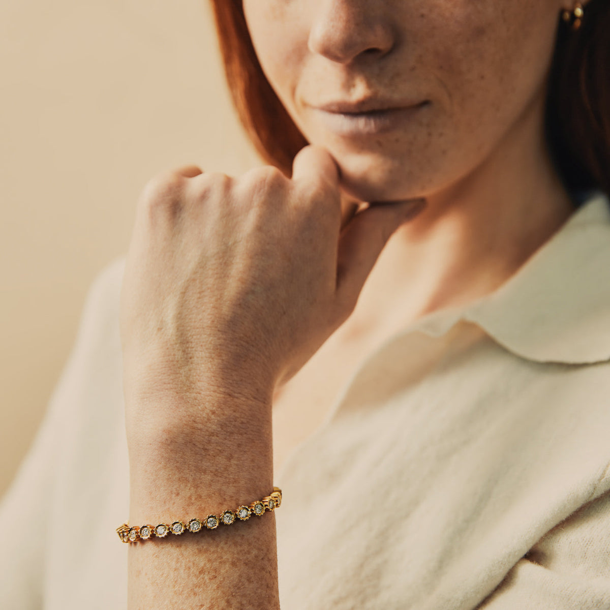 Flower Diamond Tennis Bracelet for women