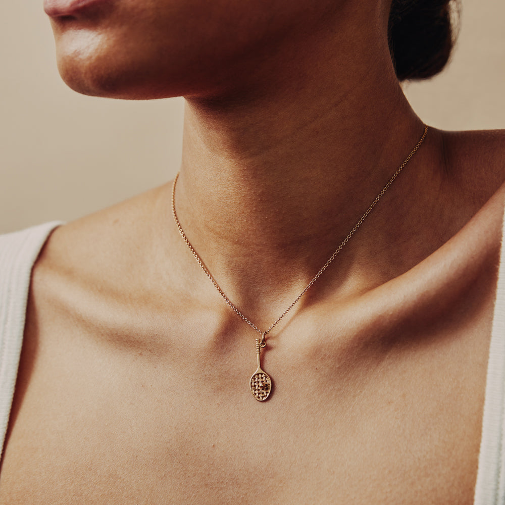 Vintage Small Tennis Racket Charm for women
